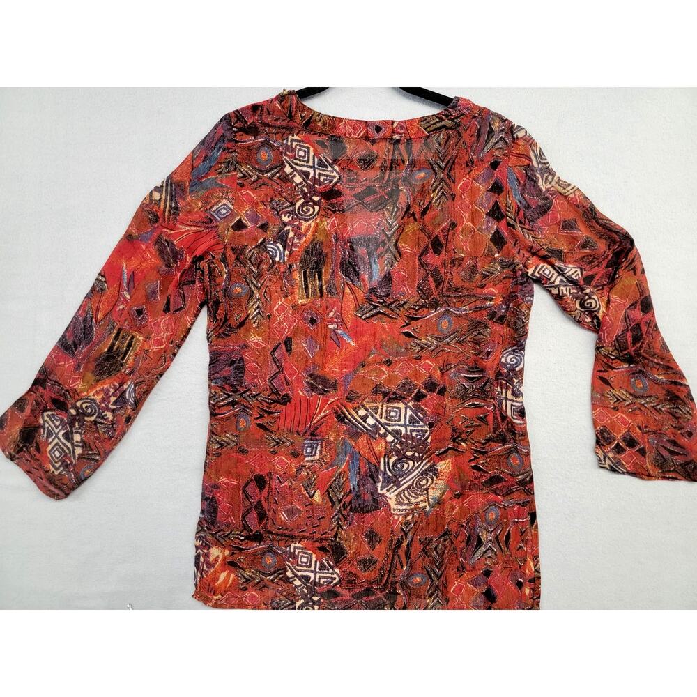 Chico's Beaded Southwestern Tunic Top Size 0 Boho - Picture 4 of 7